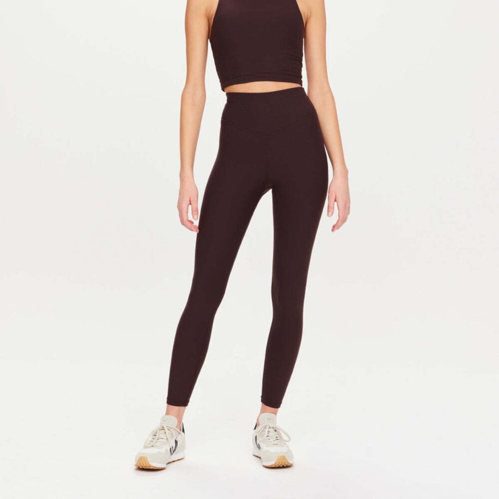 The Upside PEACHED 25IN HIGH MIDI PANT, COLA, brown size S New without tag